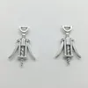 100pcs red wine bottle opener antique silver charms pendants Jewelry DIY For Necklace Bracelet Earrings Retro Style 2617mm8422447