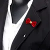 Brosches vackra lapel 8 färger bow-knot stift stick handgjorda boutonniere bröllop brosch stift män kvinnor coola festtillbehör