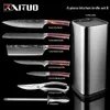 XITUO Kök Knivar Set 6-8 st Set Red Harts Handle Laser Eamascus Pattern Chef Lnife Brödkleaver Slicing Knives Gift275p