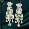 Boucles d'oreilles pendantes GODKI bohème paon Boucle D'oreille pour femmes fête de mariage Dubai bijoux de mariée Boucle D'oreille Femme