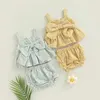Set di abbigliamento 2 pezzi Set di vestiti dolci per neonate 0-18M Gilet senza maniche stampato a fiori scozzesi con fiocco grande + pantaloncini
