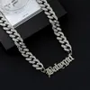 Pendanthalsband Fashion Gold Silver Color Babygirl Letters Necklace For Women 12mm Full Cuban Link Chain Jewelry 231214