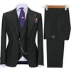 Men s Suits Blazers Lansboter Navy Blue Men Suit 3 Pieces Slim Business Casual For Wedding Groom Formal Work Tuxedo Jacket Vest With Pants 231215