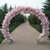 Arche de mariage en soie de fleurs de cerisier blanches, support rond en fer porte-bonheur, décoration de fête de mariage, fleur artificielle Cherry Blossom246U