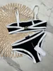 Dames Zwemkleding Designer Tweedelige set Badpakken C-patroon bedrukte bikini 2 kleuren Zwart Wit Optioneel zwemkleding Maat S-XL Cadeau met label