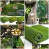 Couronnes de fleurs décoratives voiture DVR 1Mx1M / 2Mx1M tapis d'herbe vert pelouses artificielles tapis de gazon faux gazon maison jardin mousse F Homefavor Dhdge