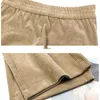 Pantalones de pana para mujer Otoño e Invierno 2023 moda bolsillos de almazuela Color sólido cintura alta Casual pierna recta suelta