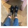 Dress Shoes Leisure Pumps For Women Lace Up Pu Hoof High Heels Round Toe Oxford Solid Platform Plus Size Zapatos Mujer