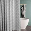 Cortinas de chuveiro anti molde moda banheiro suprimentos macio banho extra longo drape peva padrão geométrico cortina durável casa listrado