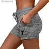 Damen-Shorts, Sommer-Damen-Shorts, Rückansicht, Katze, bedruckt, elastisch, lässig, Sport, schnell trocknend, Fitness, atmungsaktiv, Fe-Jogginghose, Übergröße, L231215