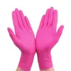 Gants jetables rose jetables caoutchouc Nitrile Latex universel cuisine ménage nettoyage jardinage violet noir 100 pièces 3178