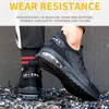 Safety Shoes Work Shoes Hollow Breathable Steel Toe Boots Lightweight Safety Work Shoes Anti-slippery For Men Women Male Work Sneaker 231215