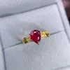 Cluster Rings MeiBaPJ Burning Ruby Gemstone Fashion Water Drop Ring For Women Real 925 Sterling Silver Fine Wedding Jewelry