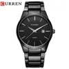 Curren 8106 hommes 30 m étanche sport montres décontractées hommes heure Date mois montres à Quartz en acier inoxydable Relogio Feminino noir Y1220L