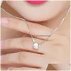 Pendant Necklaces Angel Kiss 1 Ct Moissanite S925 Sier Collarbone Lady Necklace Engagement Anniversary Gift Drop Delivery Jewelry Pen Dhdgw