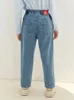 Jeans Amii Kids Children Jeans for Girls Autumn Cartoon Love Straight Denim Blue Teenager Casual Long Trousers 22343016 231215