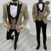 Erkek takım elbise özel yapılmış mor balo partisi düğün damat ince fit iş iş giymek erkekler blazer yelek pantolon evlilik kostüm