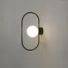 Wall Lamps Postmodern LED Glass TV Background Lamp Study Bedroom Bedside Corridor Balcony Light Indoor Fixtures