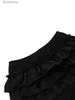 Kvinnors shorts Kvinnor Bloomer Shorts Layered Ruffles Tiered Summer Elastic midjeshorts Kaii Lolita Solid Color Short Pants Streetwear Y2KL231215