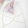 Autres accessoires de mode Vintage tressé perle Bo chaîne harnais soutien-gorge collier chaîne de poitrine Bo bijoux pour fille perles à la main sexy bikini chaîne de poitrine L231215