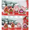 Christmas House Decorations Polymer Clay Scene Houses Hanging Pedent Creative House Ornaments Christmas Window Scene Layout Prop LL BJ