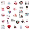 50st Lipstick Cosmetics Sexy Lady Cartoon Graffiti Waterproof PVC Stickers Pack för kylbil Suitcase Laptop Notebook Cup Phone Desk Cykel skateboardfodral.