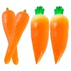 Decorative Flowers 4Pcs Artificial Carrots Mini Fake Vegetable Model Decorations Realistic