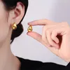 Hoop Earrings Nareyo French Vintage Simple High Grade Copper Plated Gold Droplet Circle Matte Ear Buckle