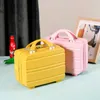 suitcases New Korean Macaron 14 inch Handheld Box Printed Mini Lightweight Makeup Bag Small Luggage 231215