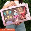 Dolls BJD Doll 41cm Ball Joint 3D Eyes Girl With Full Set Clothing Up Birthday Present Toy 35cm Ice Cream Box 231215