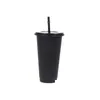 Tasses 710 ml noir blanc tasse st tasses avec couvercle changement de couleur tasse à café tasses réutilisables gobelet en plastique finition mate tasses livraison directe ho dhcxr