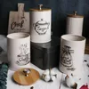 Opslag Flessen Potten 3 stks Vintage Stijl Thee Koffie Suiker Bussen Keuken Tin Retro Witte Potten Voedsel Containers294h