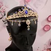 Naszyjne kolczyki Zestaw złota platowana woda kropla kropla rhineston biżuteria do ślubnego marokańskiego tureckiego kaftan ślub na Bliskim Wschodzie Prezenty dla kobiet