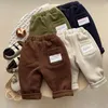 Overalls MILANCEL Winter Baby Trousers Toddler Girls Fur Pants Thicken Lining Boys PantsL231114