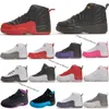 أحذية 12S Kids 12 كرة سلة صغار صغار أحذية Cherry Designer Boys Girls Purple XII Youi Youth Black Taxi Trainers Kid Shoil Playoffs Blue Pink Flu Gym Red Eur 25-35