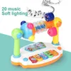 Tangentbord piano barn baby roterande musik med lätt ljudutbildnings leksak barn present djur som låter tangentbord speltyp musika 231215