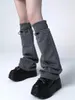 Damessokken REDDACHiC Trekkoord Katoen voor Basic Solid Laarzen Cover Knielange Footless Acubi Koreaanse Streetwear