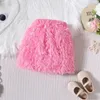 Clothing Sets 1 6Y Toddler Kids Baby Girls Clothes Long Sleeve Ribbed Pullover Tops Fuzzy Fleece Skirts 2PCS Outfits Winter 231215