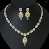 Necklace Earrings Set Funmode Cross-border European And American Bridal Jewelry Vintage Zircon Heart Shape Full FS337