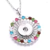 Pendentifs colliers Sublimation Zircon rond pendentifs bouton collier bijoux 006 consommable 20 pcs/lot