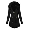 Donsparka's voor dames Winterjas Dames Donsjas Dames Bontkraag Dames Winter Lange mouw Nepbont Kap Middellange warme jas Parka SneeuwbovenkledingL231215