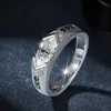 Men Women Moissanite Ring Jewelry 925 Sterling Silver Pass Test 1CT Moissanite Diamond Ring for Men Women Nice Gift Size 5-11