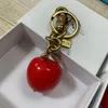 Cherry colored keychain C keychain Fruit red apple Wr parts pendant Fashio letter keychain Gift for Fruit Girl
