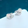 Orecchini con perno 2023 all'ingrosso di lusso in argento 925 18 centesimi Moissanite d'acqua dolce impeccabile perla gioielli di moda per le donne