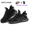 Safety with Steel Toe Cap Anti-smash Men Work Shoes Sneakers Light Puncture-proof Indestructible Black Fashion Designer Shoes Size 36-48 Factory 678