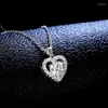 Pendanthalsband REAL Moissanite Diamond Necklace 1CT D Color 925 Sterling Silver Heart Wedding Jewelry for Women PE017pendant2110