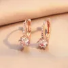 Studörhängen Uilz Luxury Cubic Zircon Round Hoop For Women Fashion Hollow Shiny Cystal Dangle Earring Daily Bridal Wedding Smycken