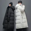 Men's Down Parkas Winter Down Jacket Men's Mid Length White Duck Down Thickened Korean Version Couple Warm Down Jacket Women Coats 231214