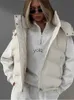 Gilets pour femmes ien femmes gilet 2023 hiver coton chaud mode rue fermeture éclair femme capuche v grand poète sans manches lâche dame coatyolq