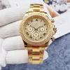 Relógios masculinos relógio automático 40mm relógio clássico ouro redondo de aço inoxidável modelo luxo dobrável fivela casal relógio presente natal